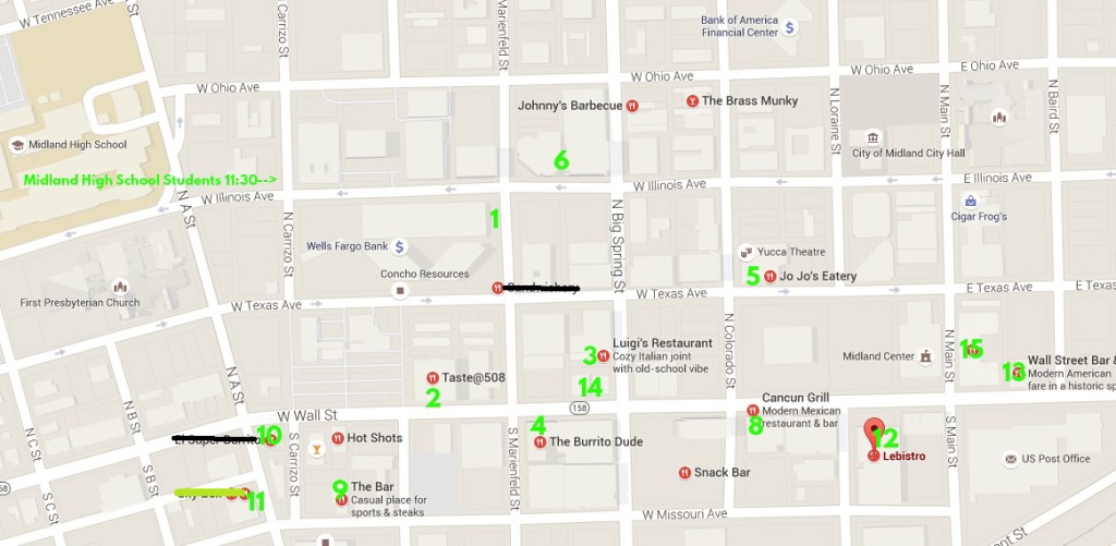 downtown Midland Map