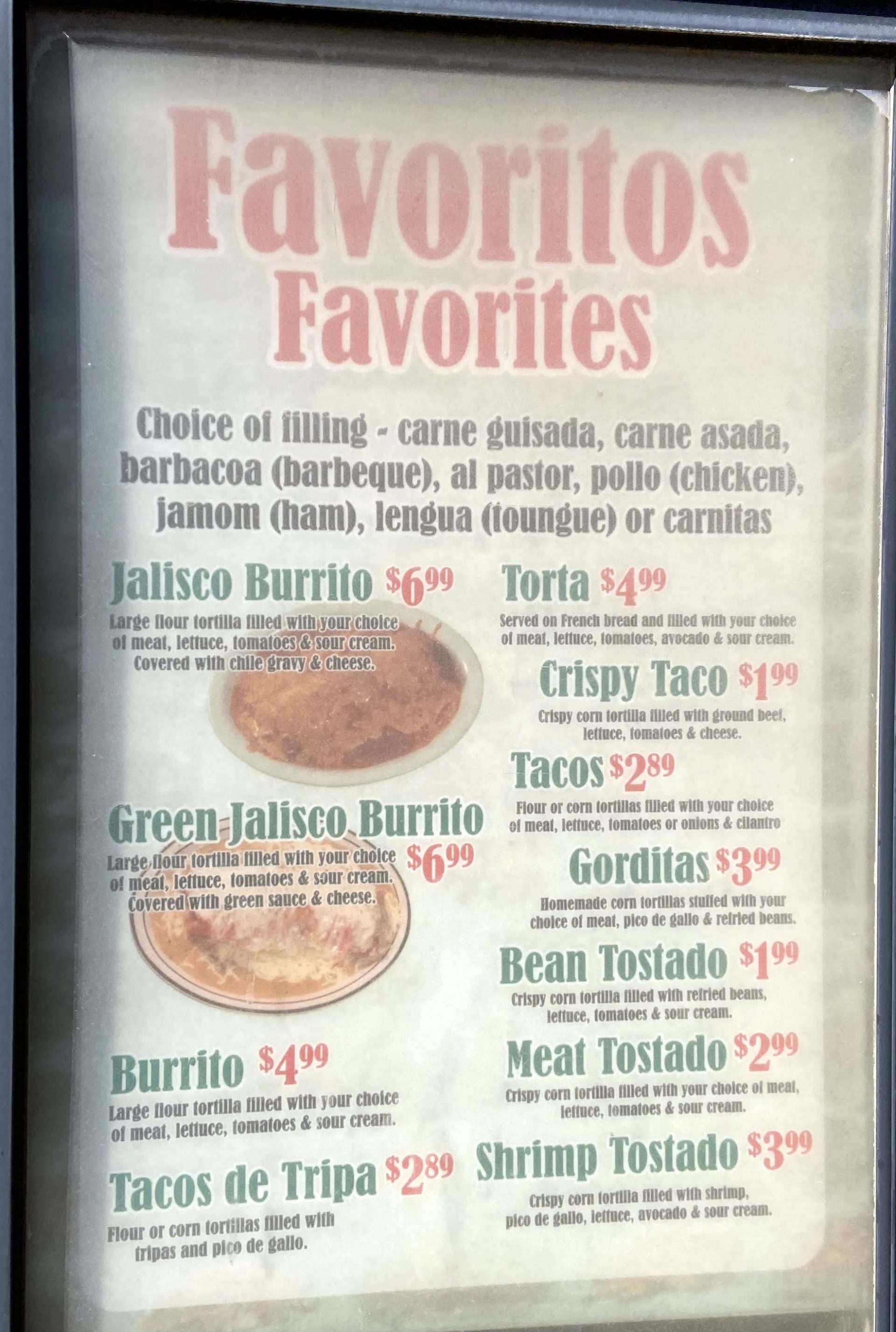 Taqueria Jalisco Midland – Menu – Midland | Midland Menus