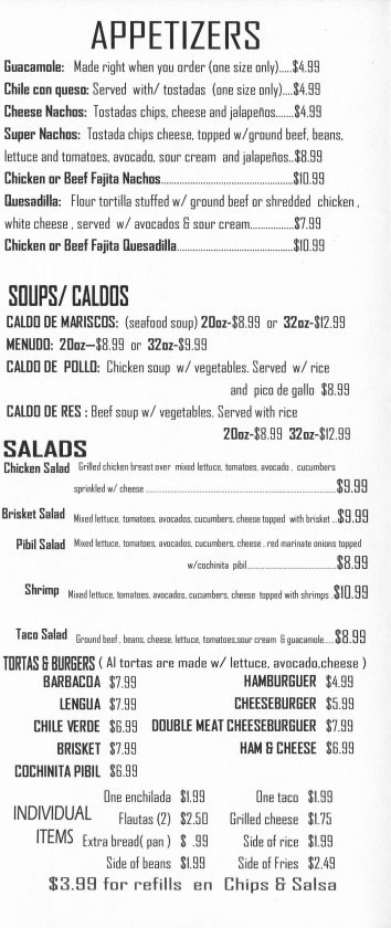 Reyna’s Mexican Restaurant – Menu – Midland – Midland Menus