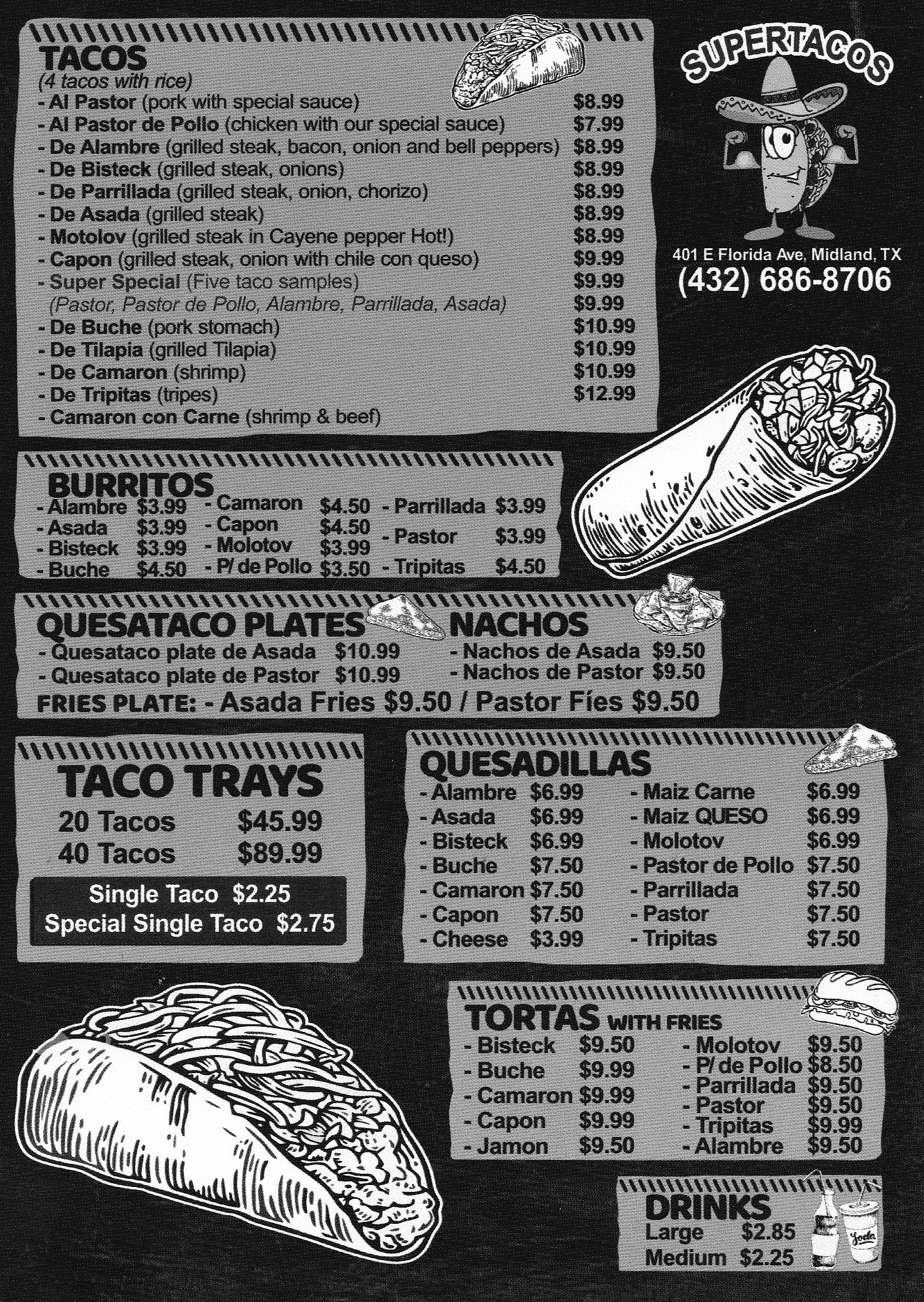 Super Tacos – Menu – Midland | Midland Menus
